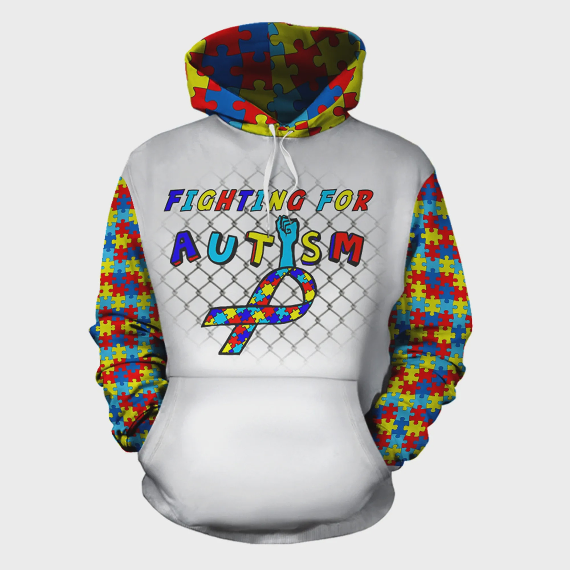 Fighting For Autism 3D All Over Printed Sweatshirt, Hoodie, Zip Hoodie | Fan Apparel For Men, Women
