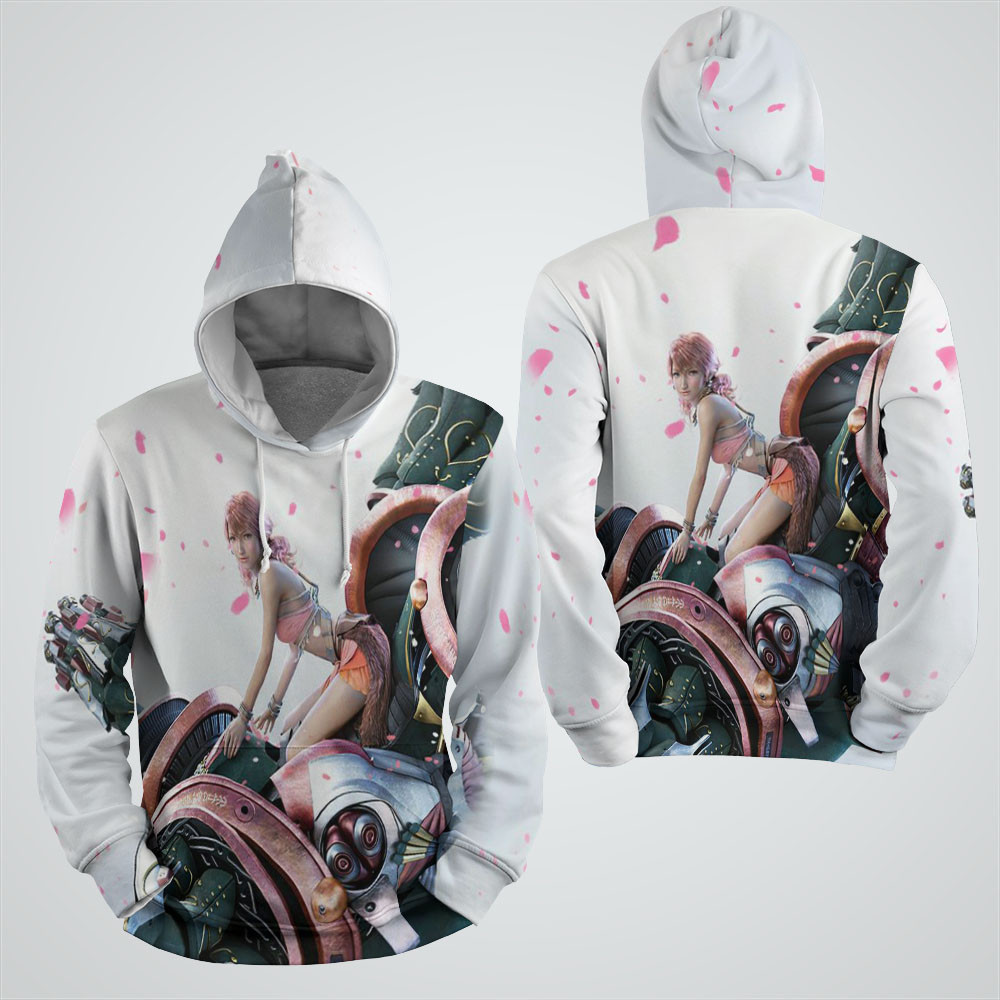 Final Fantasy Serah Farron On The Machine 3D All Over Printed Sweatshirt, Hoodie, Zip Hoodie | Fan Apparel For Men, Women