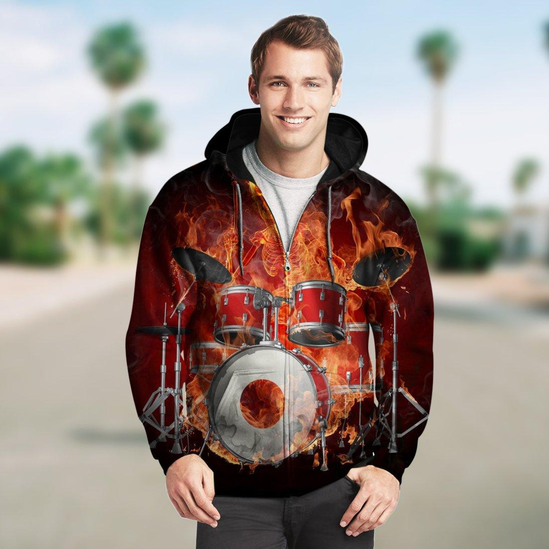 Fire Drum 3D All Over Printed Sweatshirt, Hoodie, Zip Hoodie | Fan Apparel For Men, Women