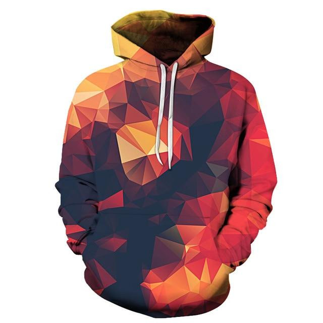 Fire Geometric Triangle 3D All Over Printed Sweatshirt, Hoodie, Zip Hoodie | Fan Apparel For Men, Women