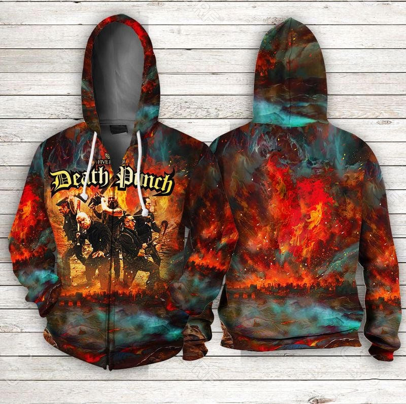Five Finger Death Punch Full Overprint Unisex 3D All Over Printed Sweatshirt, Hoodie, Zip Hoodie | Fan Apparel For Men, Women