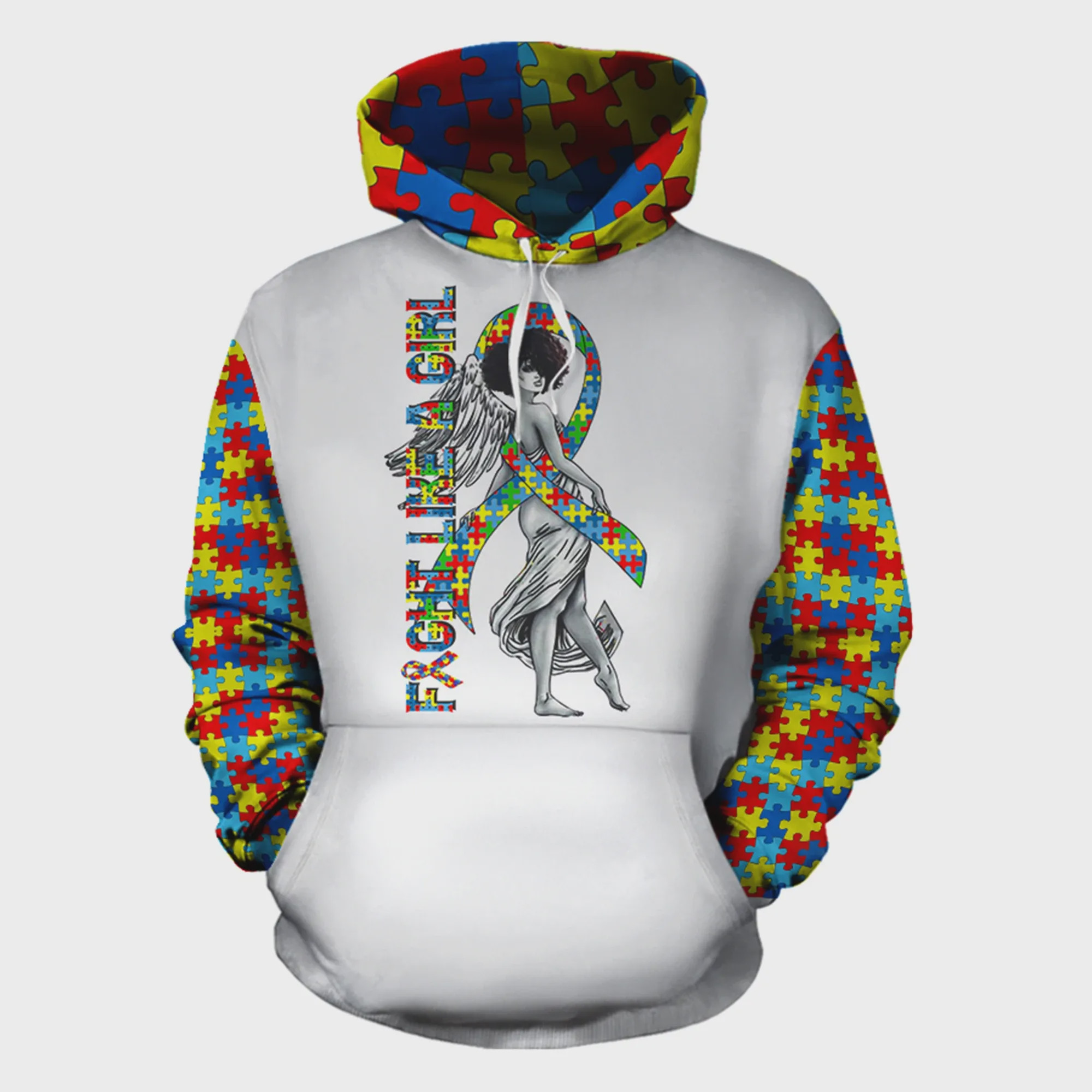 Flag Ribbon Autism 3D All Over Printed Sweatshirt, Hoodie, Zip Hoodie | Fan Apparel For Men, Women