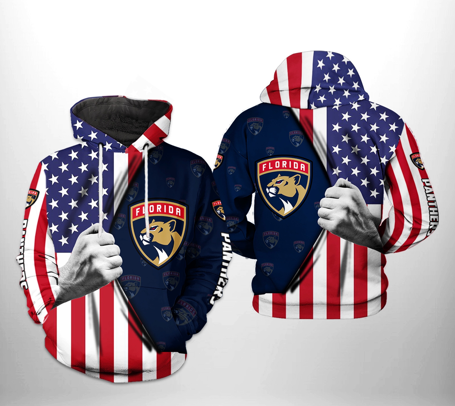 Florida Panthers Nhl Us Flag 3D All Over Printed Sweatshirt, Hoodie, Zip Hoodie | Nfl Fan Gear For Men, Women
