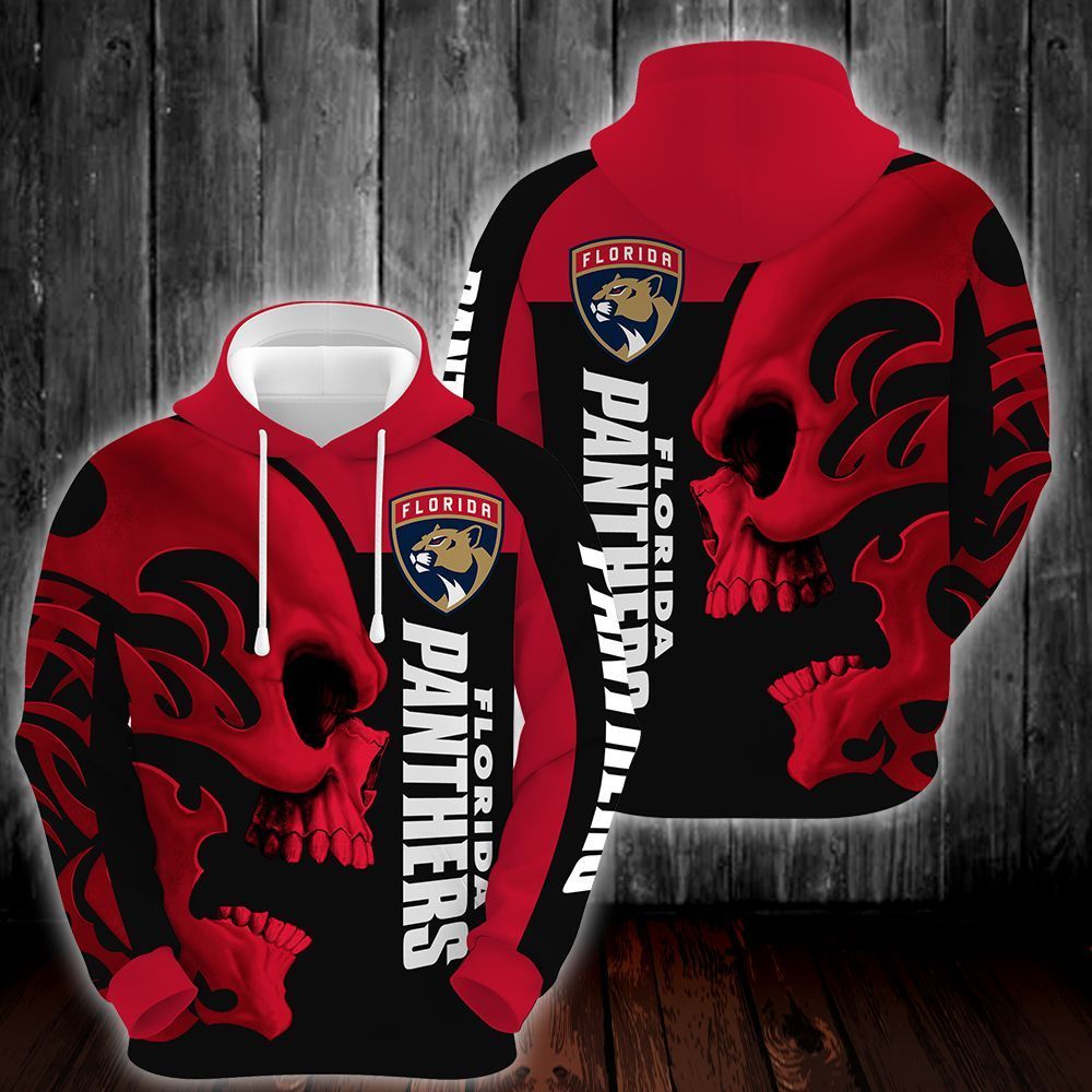Florida Panthers Skull 3D All Over Printed Sweatshirt, Hoodie, Zip Hoodie | Nfl Special Edition Fan Gear For Men, Women