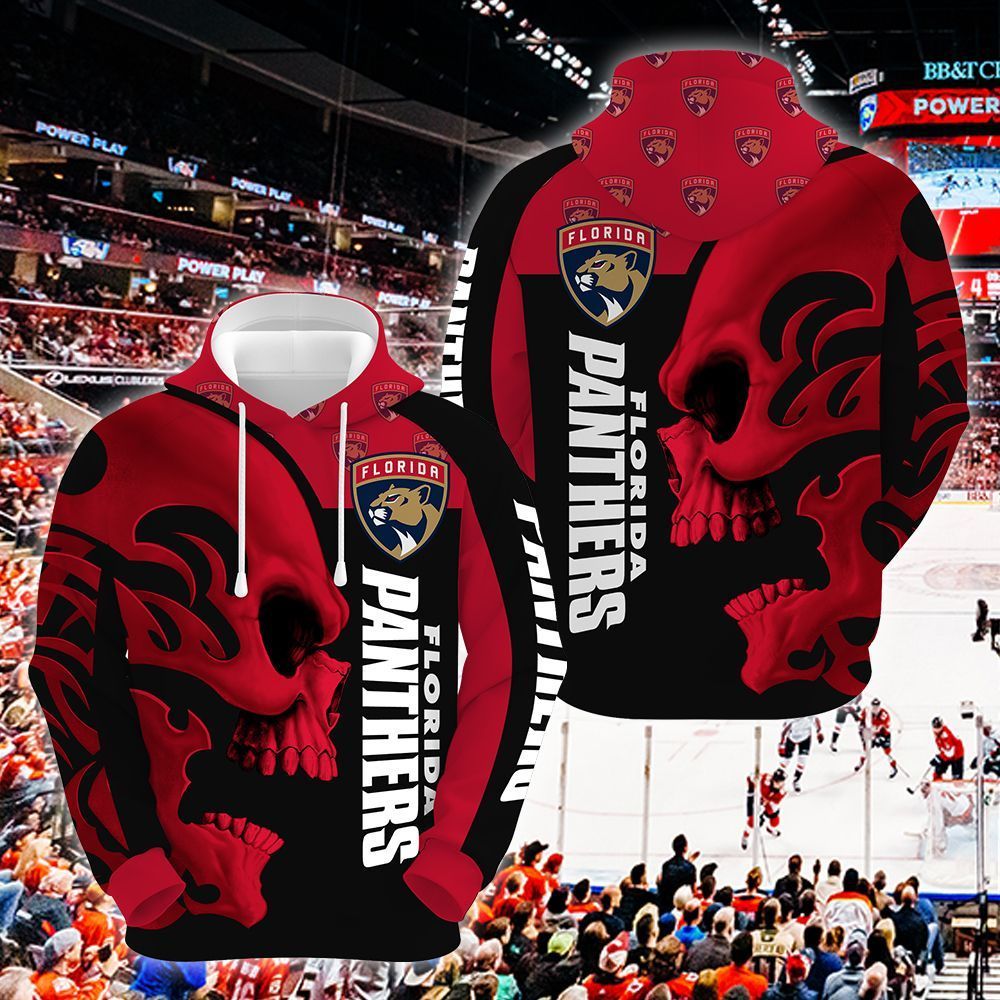 Florida Panthers Skull 3D All Over Printed Sweatshirt, Hoodie, Zip Hoodie | Nfl Special Edition Fan Gear For Men, Women