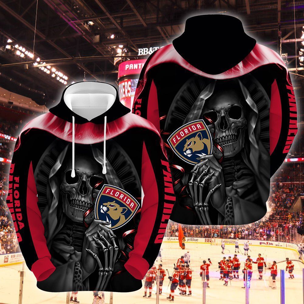 Florida Panthers Skull 3D All Over Printed Sweatshirt, Hoodie, Zip Hoodie | Nfl Special Edition Fan Gear For Men, Women
