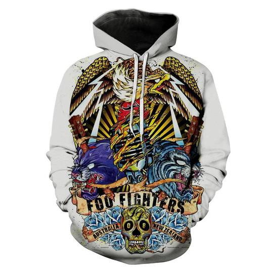 Foo Fighters 3D All Over Printed Sweatshirt, Hoodie, Zip Hoodie | Fan Apparel For Men, Women