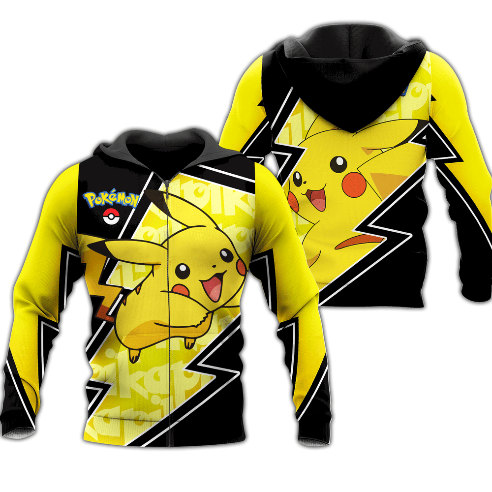 Funny Pikachu Pokemon 3D All Over Printed Sweatshirt, Hoodie, Zip Hoodie | Special Edition Fan Apparel For Men, Women