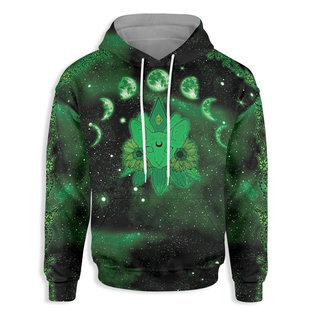 Galaxy Cat And Occult Tree Wicca 3D All Over Printed Sweatshirt, Hoodie, Zip Hoodie | Fan Apparel For Men, Women