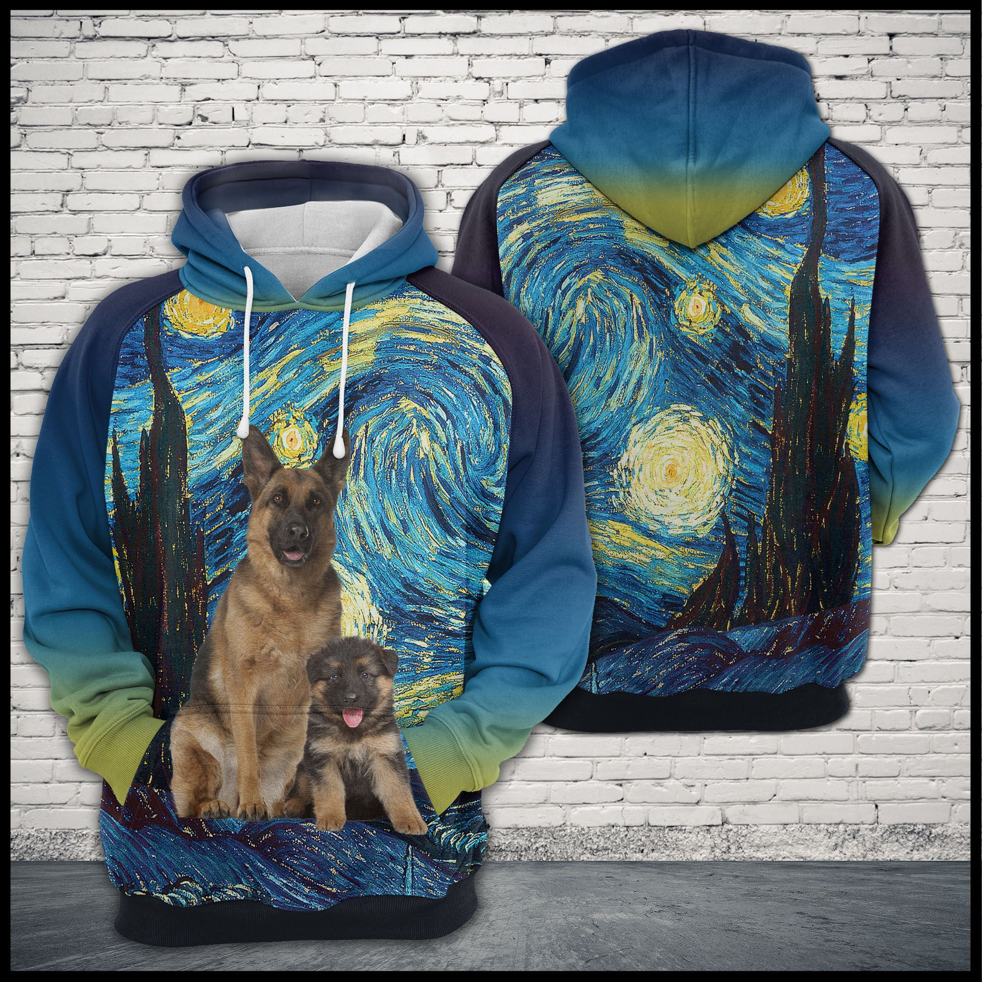German Shepherd Starry Night 3D All Over Printed Sweatshirt, Hoodie, Zip Hoodie | Fan Apparel For Men, Women