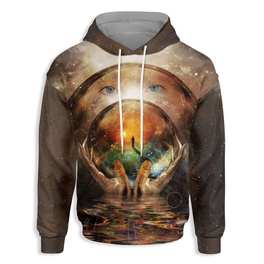 Glass Ball Galaxy Psychedelic 3D All Over Printed Sweatshirt, Hoodie, Zip Hoodie | Fan Apparel For Men, Women