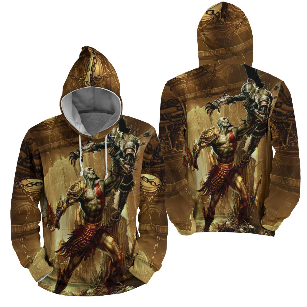 God Of War Kratos In The Battle With The Undead 3D All Over Printed Sweatshirt, Hoodie, Zip Hoodie | Fan Apparel For Men, Women