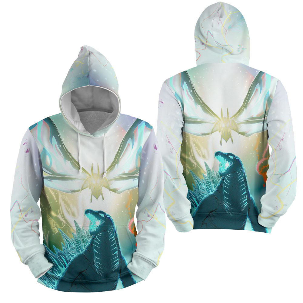 Godzilla Under Mothra 3D All Over Printed Sweatshirt, Hoodie, Zip Hoodie | Fan Apparel For Men, Women