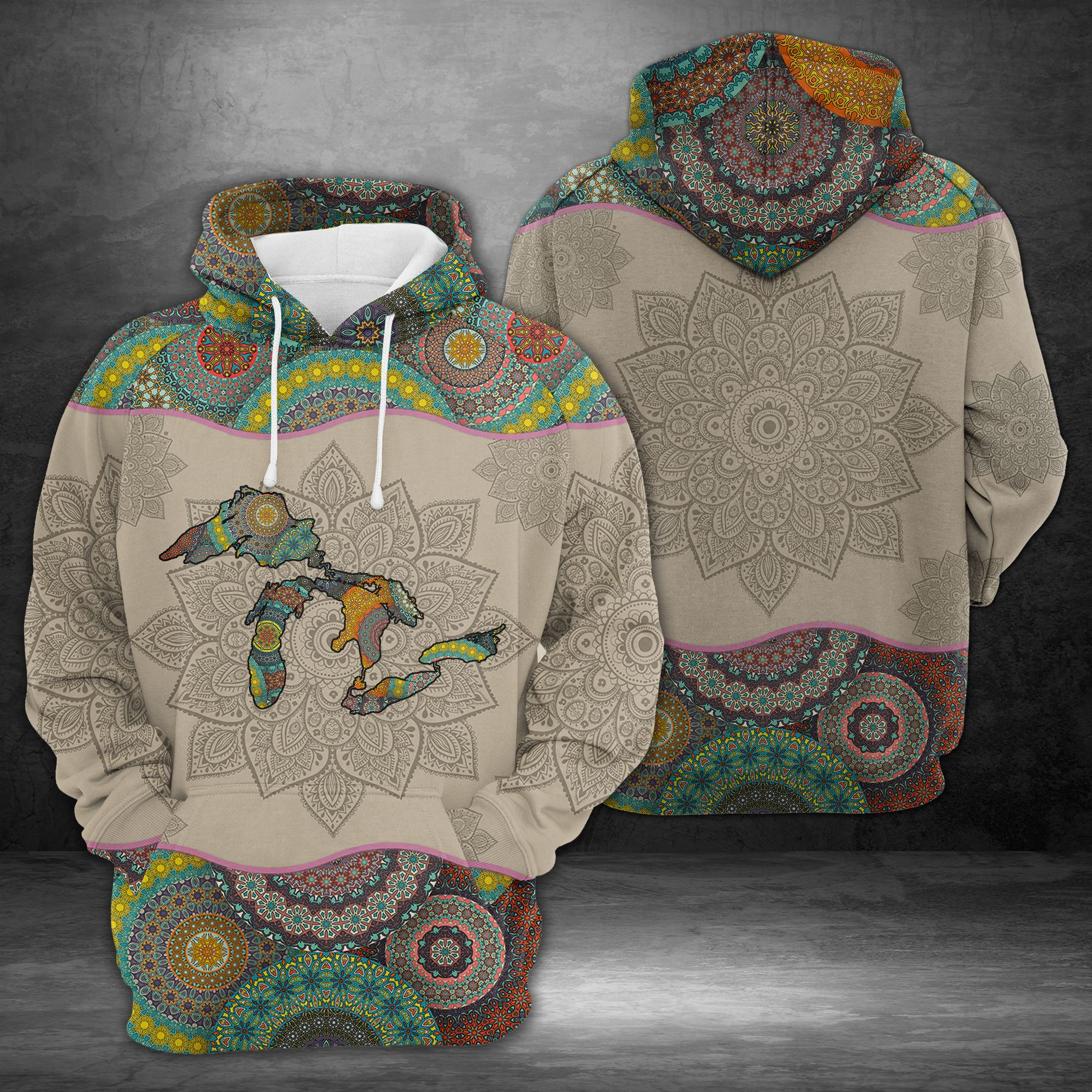 Great Lakes Mandala 3D All Over Printed Sweatshirt, Hoodie, Zip Hoodie | Fan Apparel For Men, Women