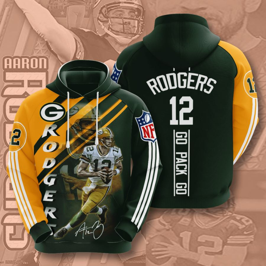 Green Bay Packers Rodgers Go Pack Go 3D All Over Printed Sweatshirt, Hoodie, Zip Hoodie | Nfl Fan Gear For Men, Women