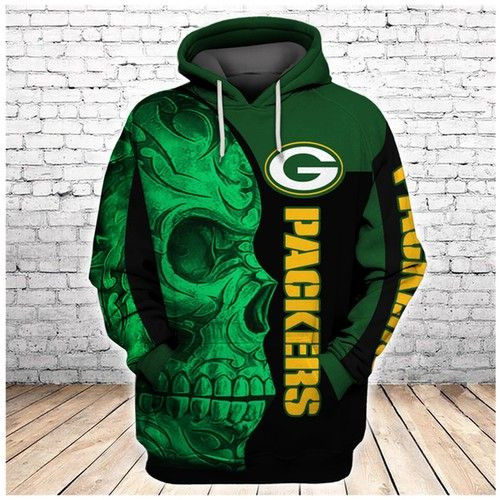 Green Bay Packers Tribal Skull Unisex 3D All Over Printed Sweatshirt, Hoodie, Zip Hoodie | Nfl Special Edition Fan Gear For Men, Women