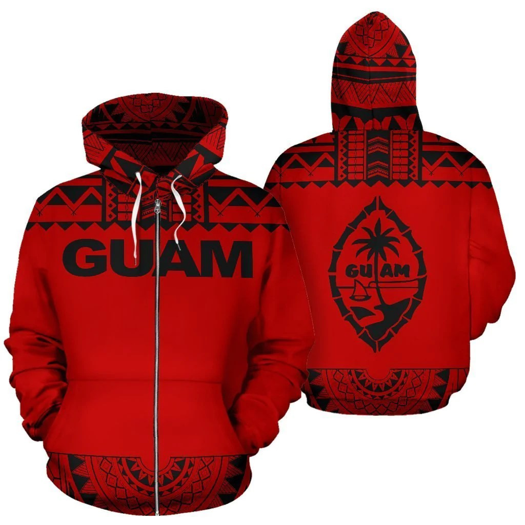 Guam Polynesian Red And Black Adult Unisex 3D All Over Printed Sweatshirt, Hoodie, Zip Hoodie | Fan Apparel For Men, Women