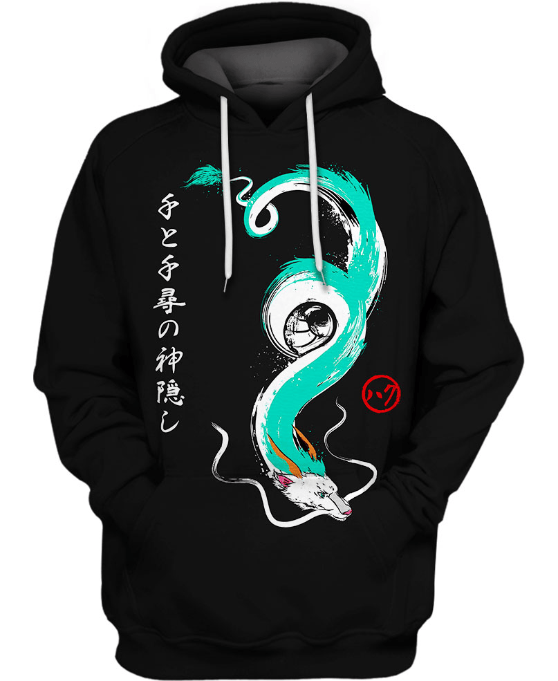 Haku Spirited Away 3D All Over Printed Sweatshirt, Hoodie, Zip Hoodie | Fan Apparel For Men, Women