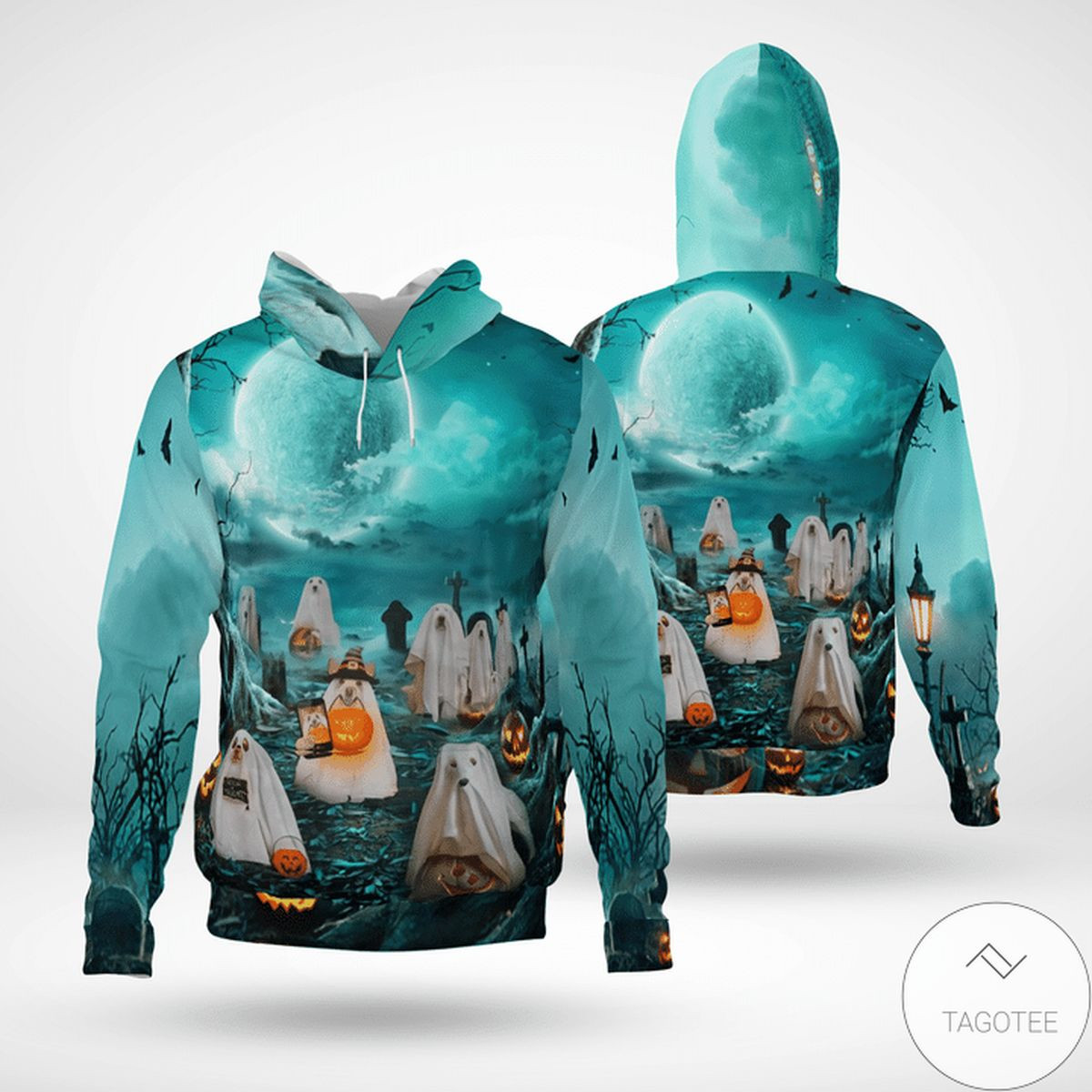 Halloween Dog Ghost 3D All Over Printed Sweatshirt, Hoodie, Zip Hoodie | Special Edition Fan Apparel For Men, Women