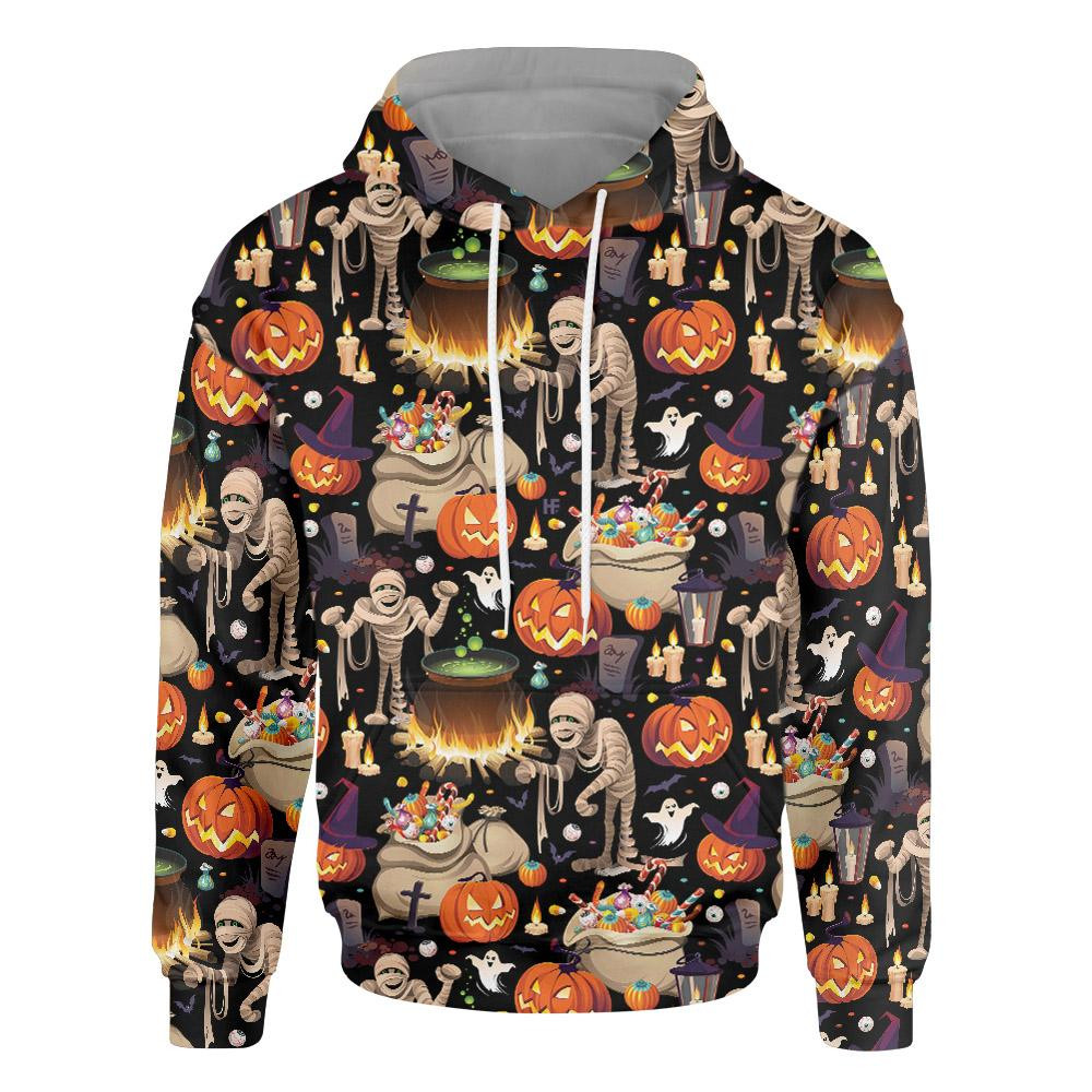 Halloween Mummy And Bags Of Sweets 3D All Over Printed Sweatshirt, Hoodie, Zip Hoodie | Special Edition Fan Apparel For Men, Women
