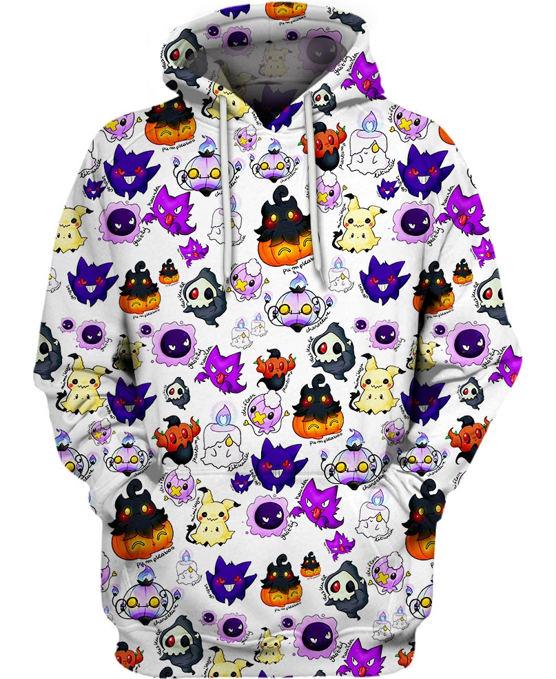 Halloween Pokemon 3D All Over Printed Sweatshirt, Hoodie, Zip Hoodie | Special Edition Fan Apparel For Men, Women