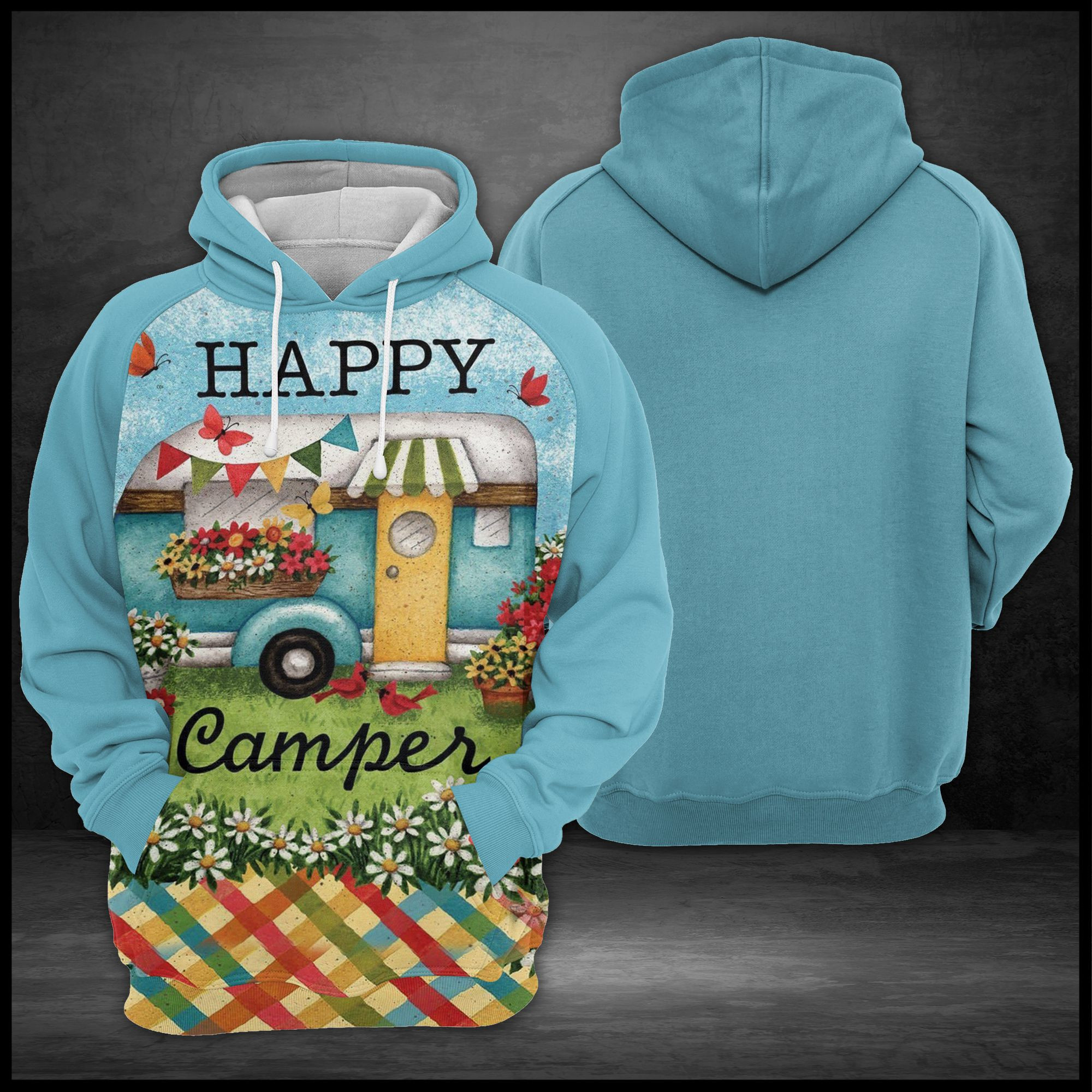 Happy Camper 3D All Over Printed Sweatshirt, Hoodie, Zip Hoodie | Fan Apparel For Men, Women