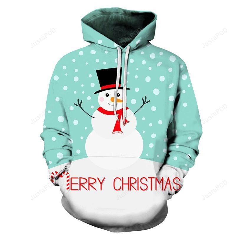 Happy Snowman Christmas 3D All Over Printed Sweatshirt, Hoodie, Zip Hoodie | Fan Apparel For Men, Women