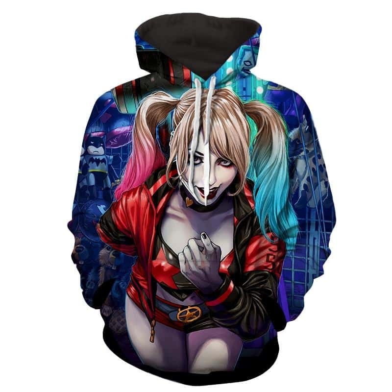 Harley Quinn Red Black Costume 3D All Over Printed Sweatshirt, Hoodie, Zip Hoodie | Fan Apparel For Men, Women