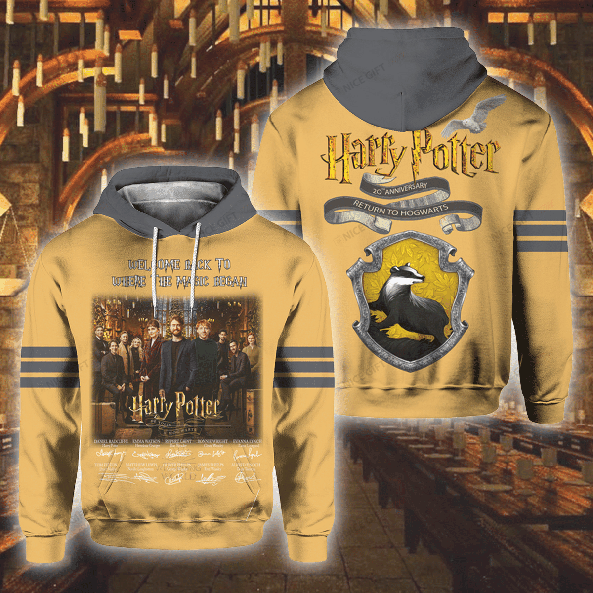 Harry Potter 20th Anniversary Return To Hogwarts 3D All Over Printed Sweatshirt, Hoodie, Zip Hoodie | Fan Apparel For Men, Women