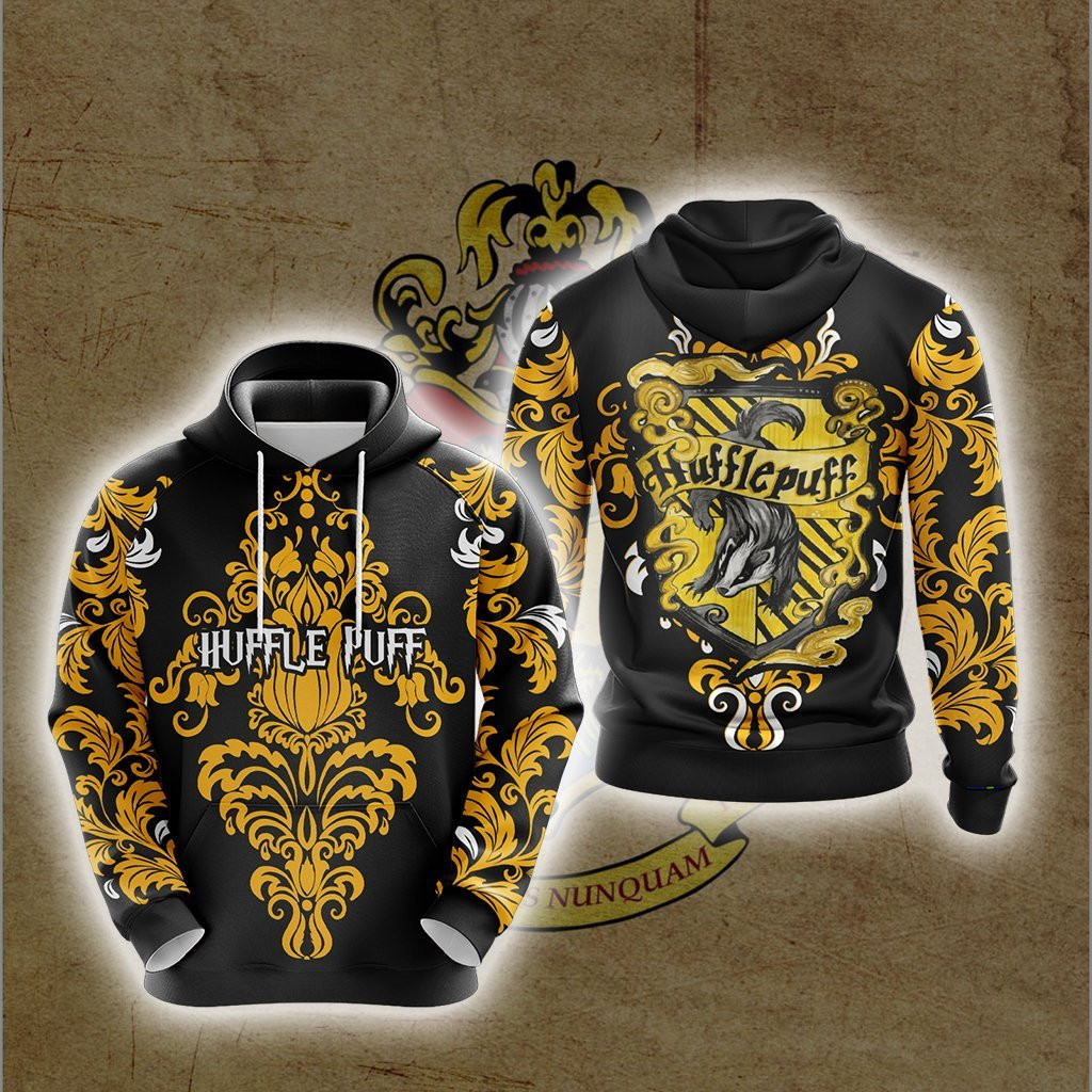 Harry Potter Hogwarts Castle Hufflepuff House Wacky 3D All Over Printed Sweatshirt, Hoodie, Zip Hoodie | Fan Apparel For Men, Women