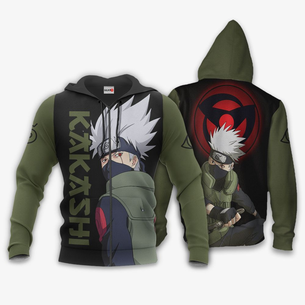 Hatake Kakashi Sharingan Eyes Anime 3D All Over Printed Sweatshirt, Hoodie, Zip Hoodie | Fan Apparel For Men, Women