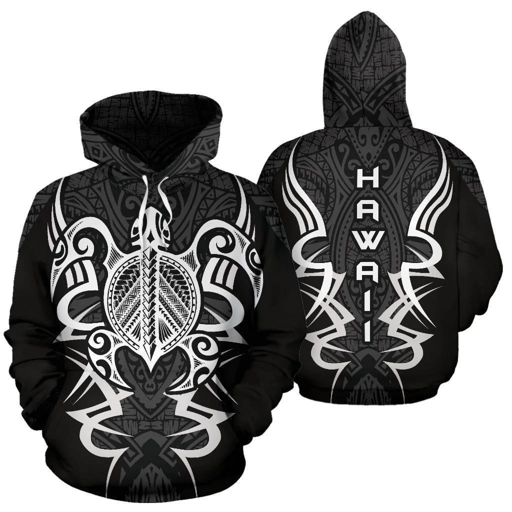Hawaii Turtle Tribal Gray Unisex 3D All Over Printed Sweatshirt, Hoodie, Zip Hoodie | Fan Apparel For Men, Women