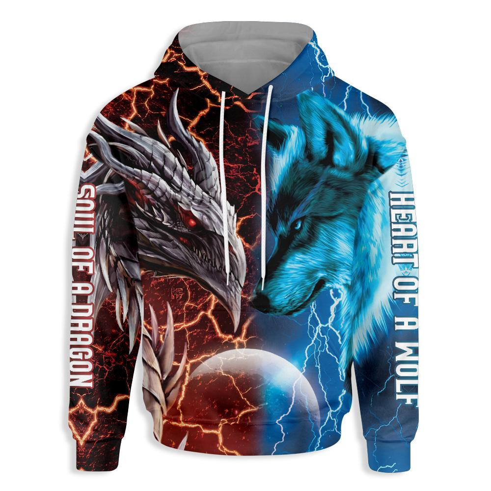 Heart Of A Wolf 3D All Over Printed Sweatshirt, Hoodie, Zip Hoodie | Fan Apparel For Men, Women