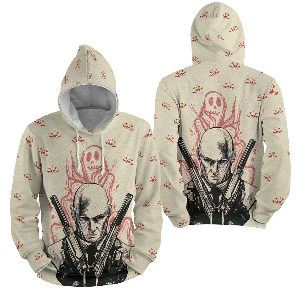 Hitman - Agent 47 Hand Drawn Art 3D All Over Printed Sweatshirt, Hoodie, Zip Hoodie | Fan Apparel For Men, Women