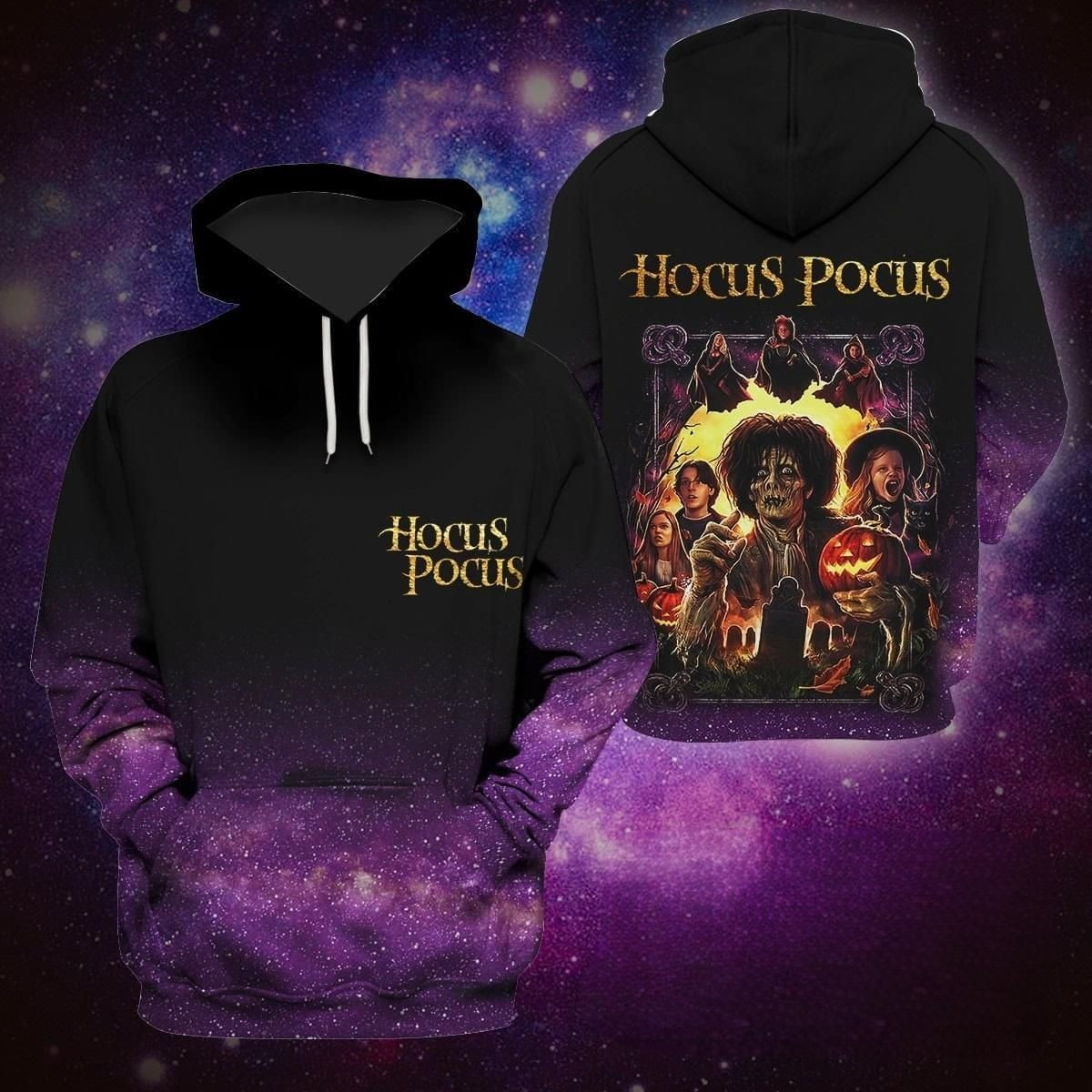 Hocus Pocus Billy Butcherson Pumpkin Galaxy Unisex 3D All Over Printed Sweatshirt, Hoodie, Zip Hoodie | Fan Apparel For Men, Women