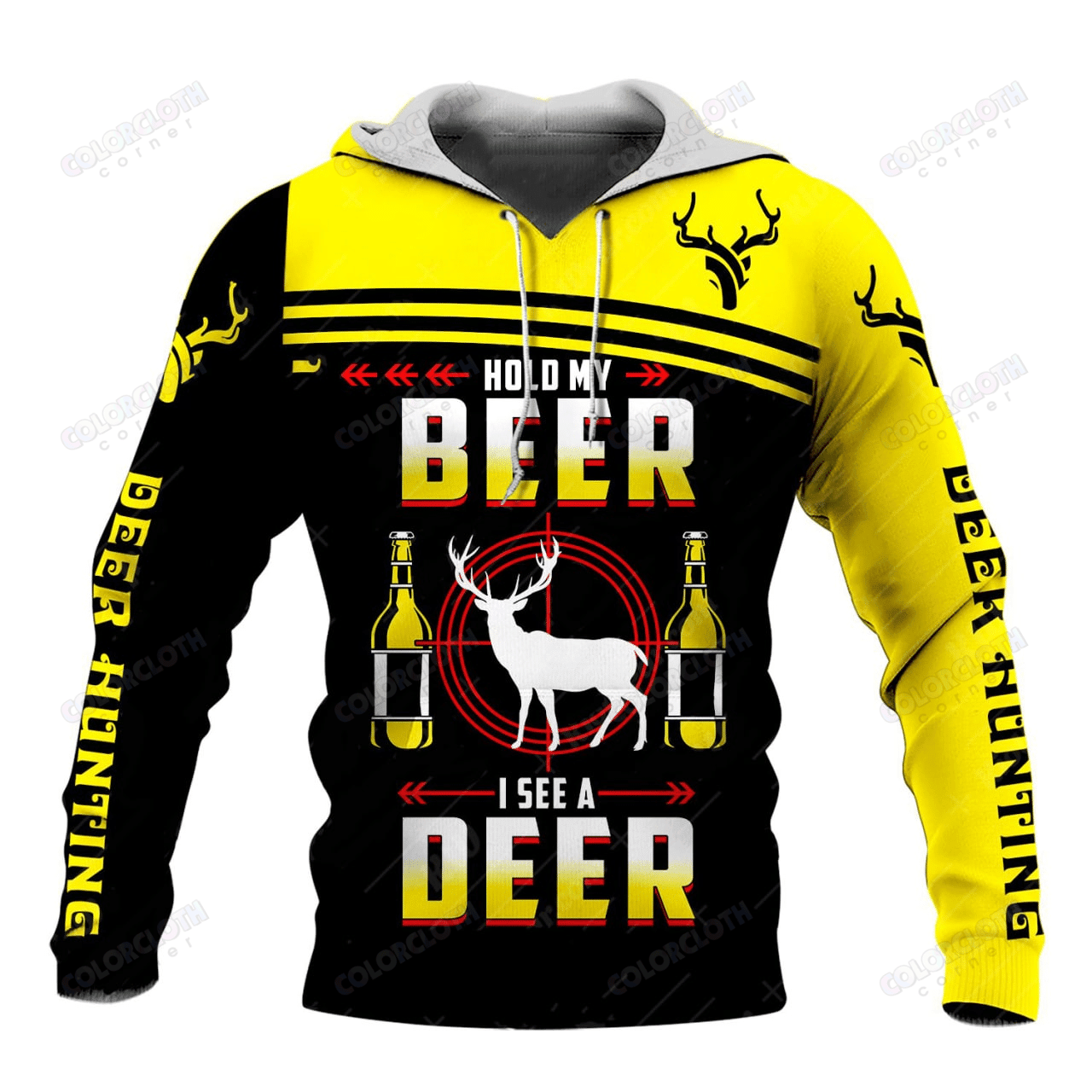 Hold My Beer I See A Deer 3D All Over Printed Sweatshirt, Hoodie, Zip Hoodie | Fan Apparel For Men, Women