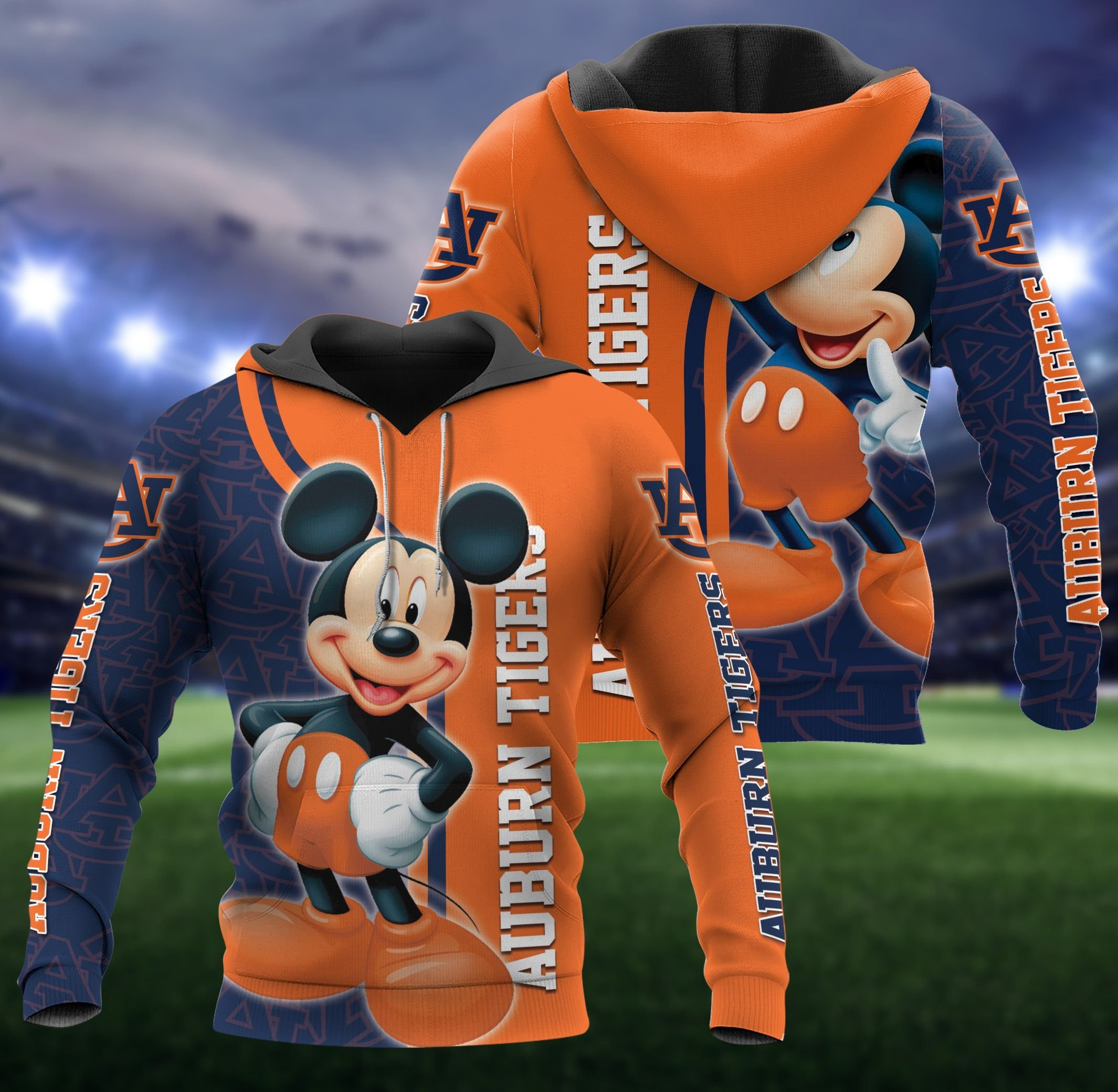 Hoodie Mickey Ho21 Auburn Tigers 3D All Over Printed Sweatshirt, Hoodie, Zip Hoodie | Ncaa Special Edition Fan Gear For Men, Women