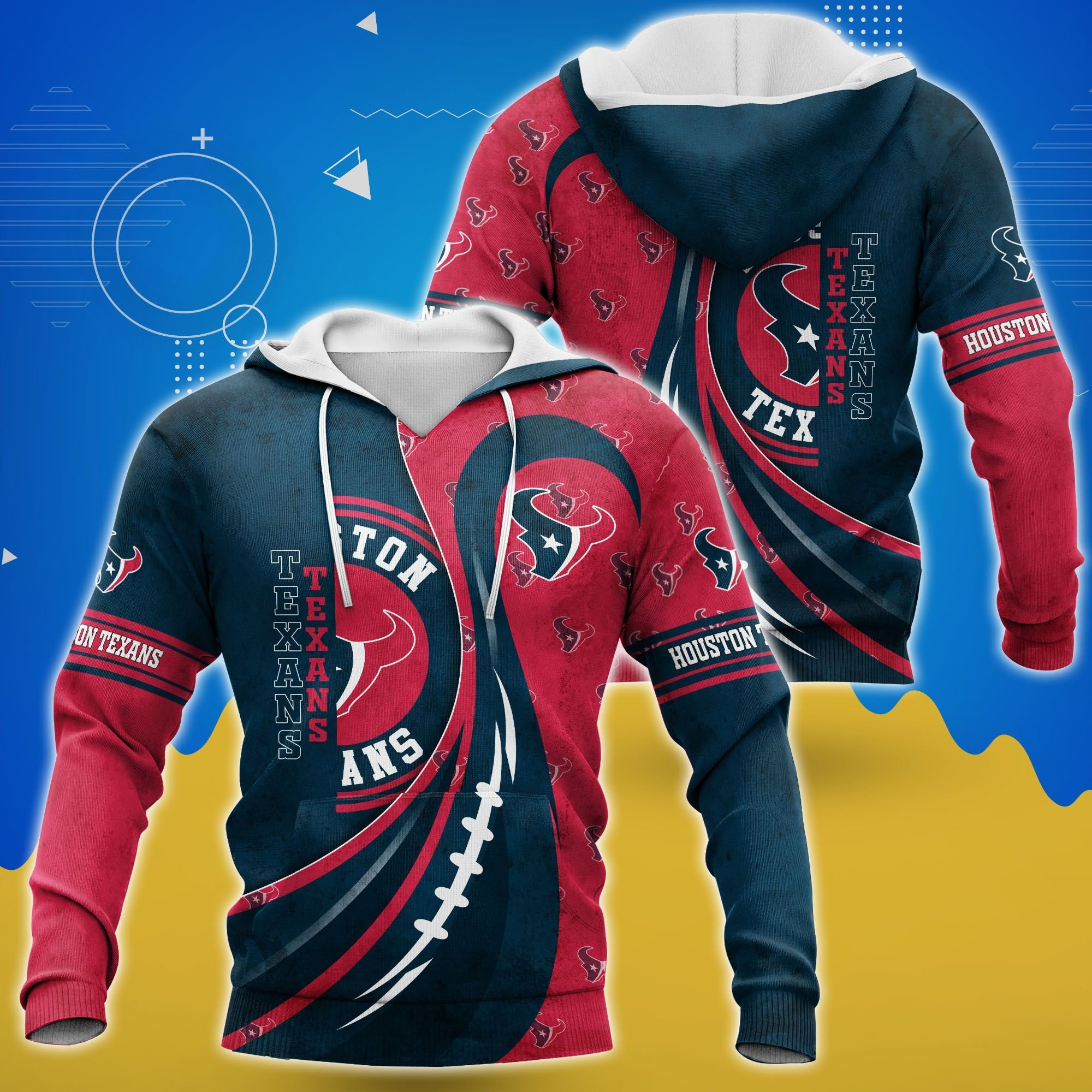 Houston Texans 3D All Over Printed Sweatshirt, Hoodie, Zip Hoodie | Nfl Fan Gear For Men, Women