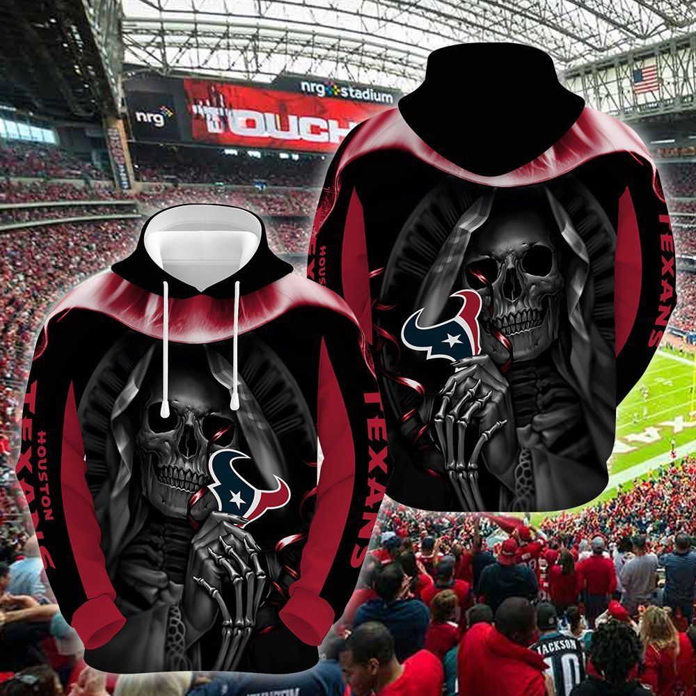 Houston Texans Skull 3D All Over Printed Sweatshirt, Hoodie, Zip Hoodie | Nfl Special Edition Fan Gear For Men, Women
