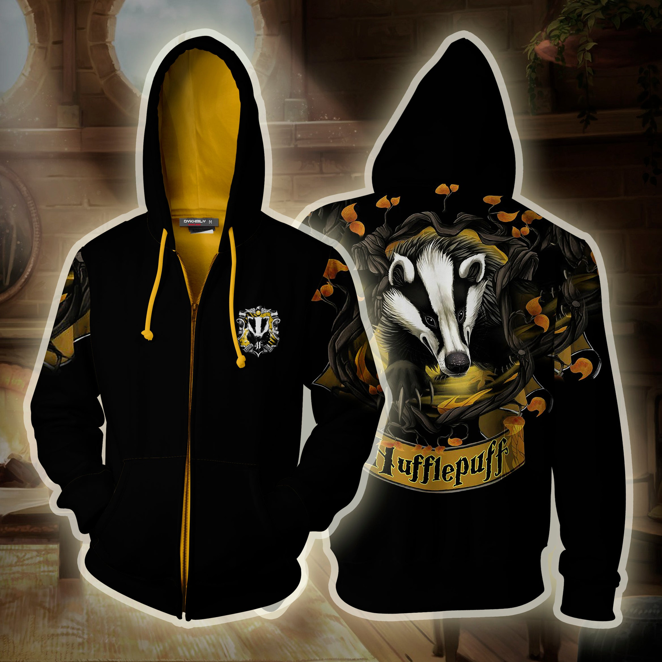 Hufflepuff Hogwarts Harry Potter 3D All Over Printed Sweatshirt, Hoodie, Zip Hoodie | Fan Apparel For Men, Women