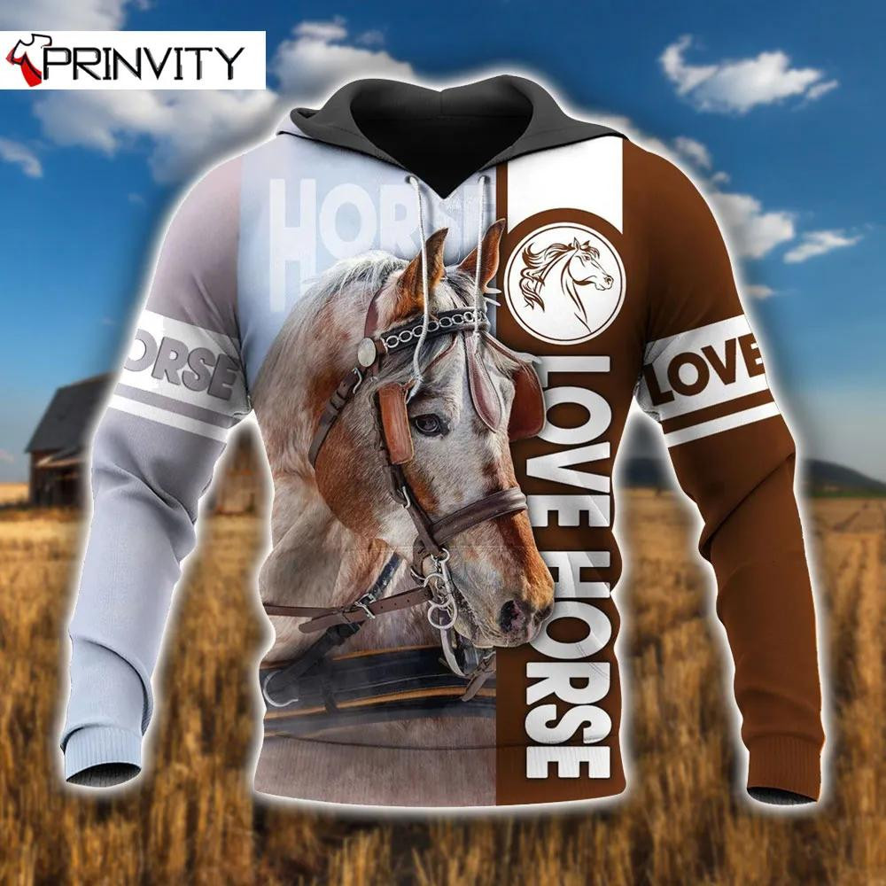 I Love Horse 3D All Over Printed Sweatshirt, Hoodie, Zip Hoodie | Fan Apparel For Men, Women
