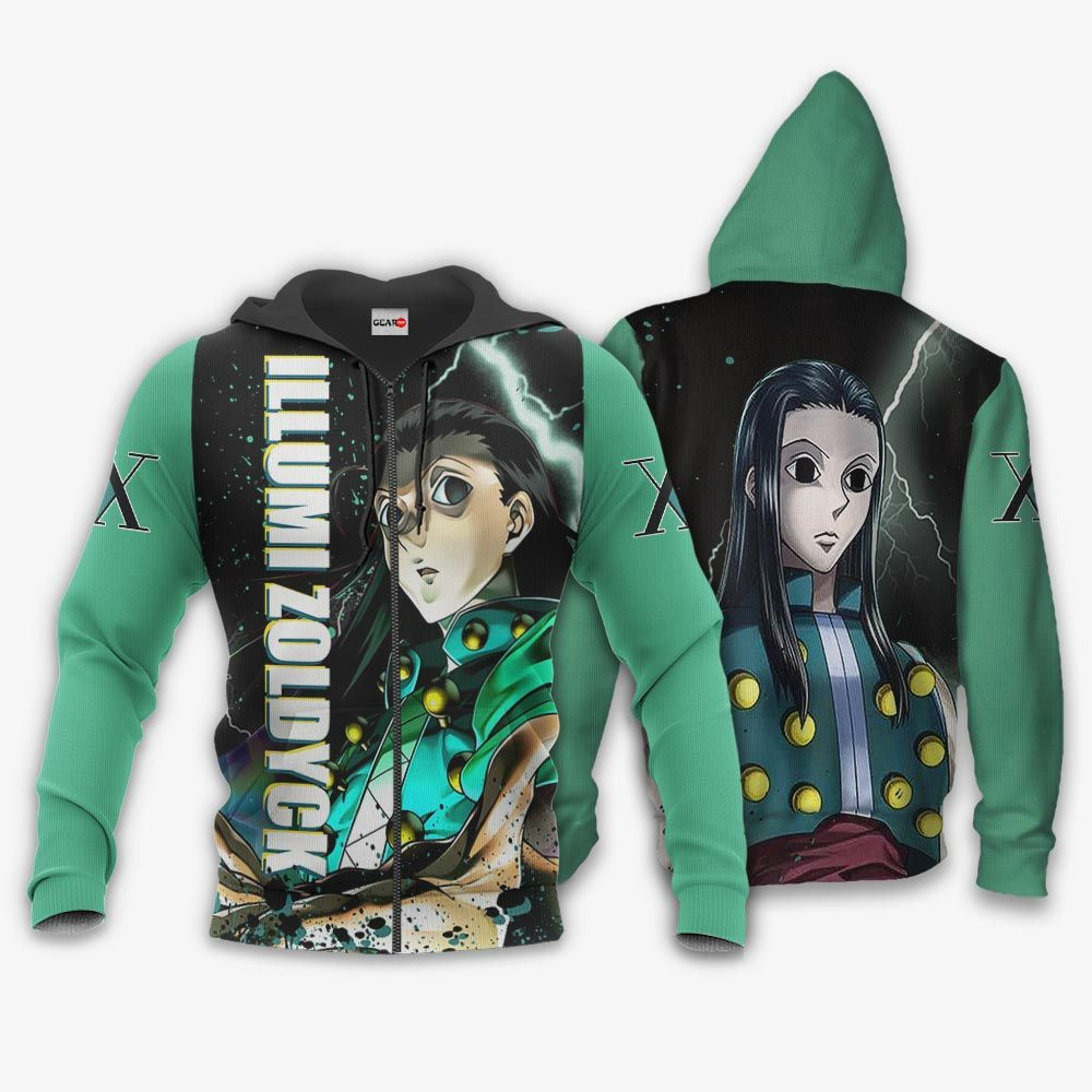 Illumi Zoldyck Hunter X Hunter Anime 3D All Over Printed Sweatshirt, Hoodie, Zip Hoodie | Fan Apparel For Men, Women