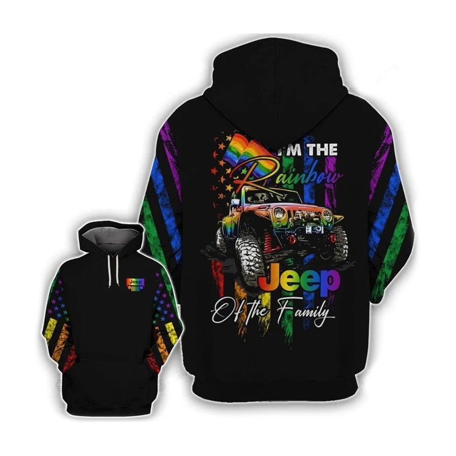 I'm The Rainbow Jeep Of The Family Unisex 3D All Over Printed Sweatshirt, Hoodie, Zip Hoodie | Fan Apparel For Men, Women