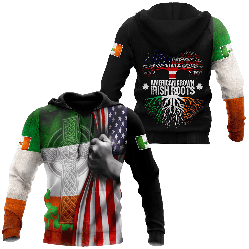 Irish Roots Happy St.patrick 3D All Over Printed Sweatshirt, Hoodie, Zip Hoodie | Fan Apparel For Men, Women