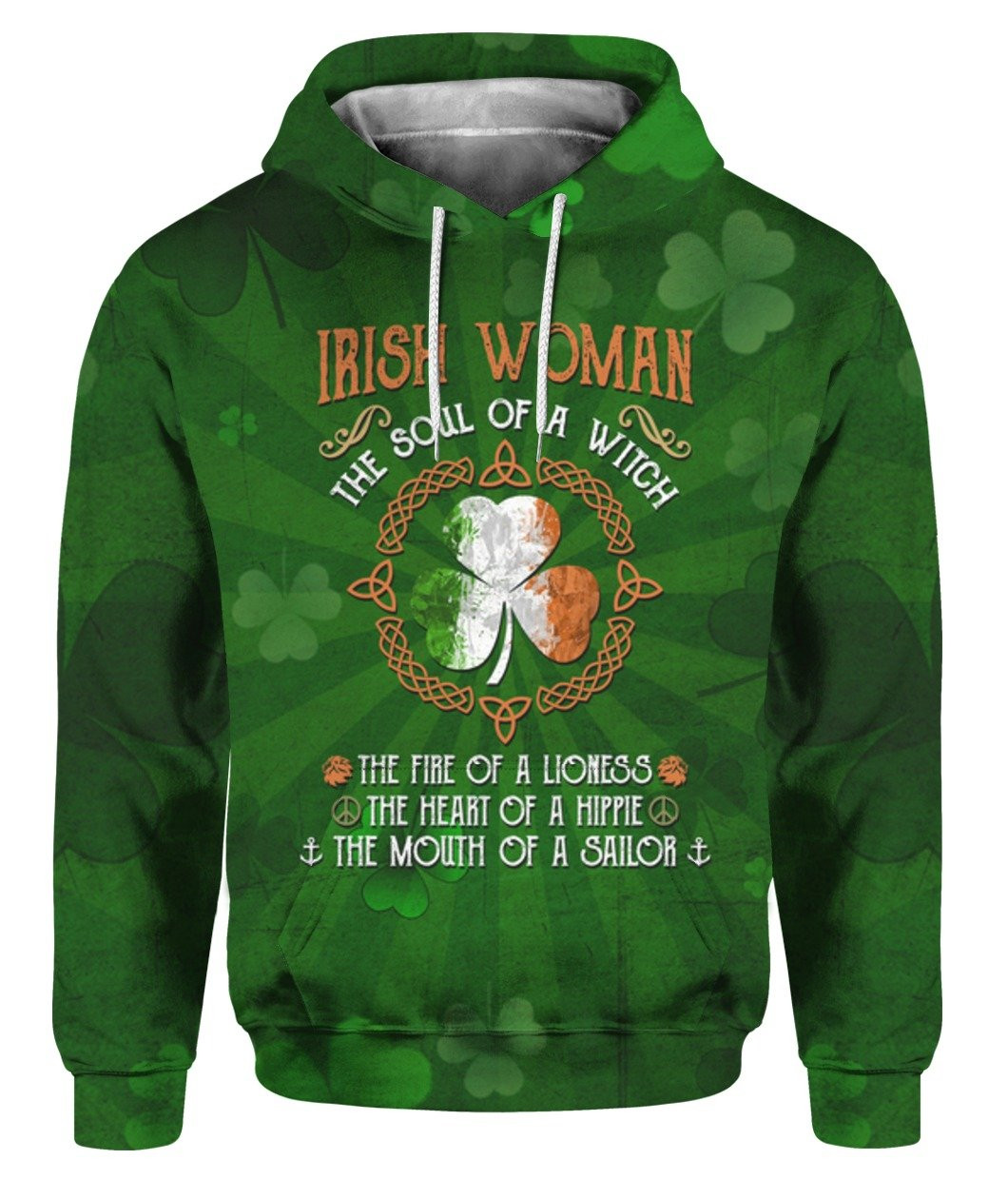 Irish Woman The Soul Of A Witch Patrick Day 3D All Over Printed Sweatshirt, Hoodie, Zip Hoodie | Fan Apparel For Men, Women