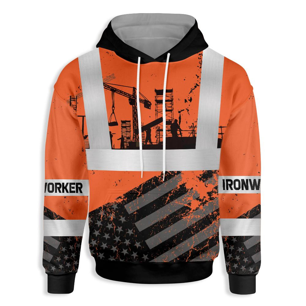 Ironworker American Flag 3D All Over Printed Sweatshirt, Hoodie, Zip Hoodie | Fan Apparel For Men, Women