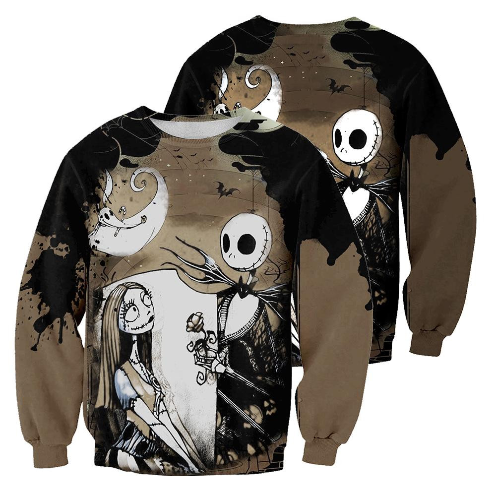 Jack Skellington 3D All Over Printed Sweatshirt, Hoodie, Zip Hoodie | Fan Apparel For Men, Women