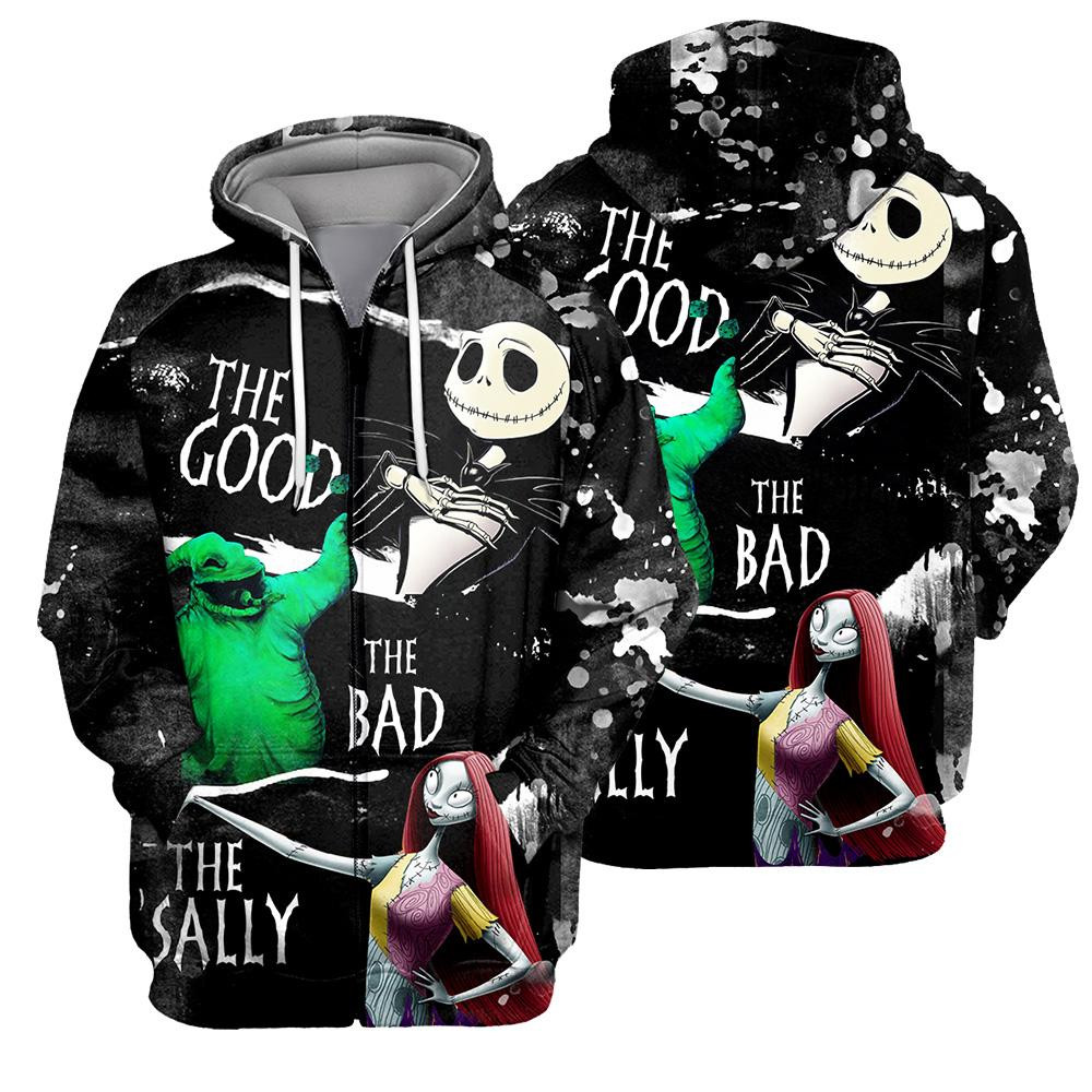 Jack Skellington 3D All Over Printed Sweatshirt, Hoodie, Zip Hoodie | Fan Apparel For Men, Women
