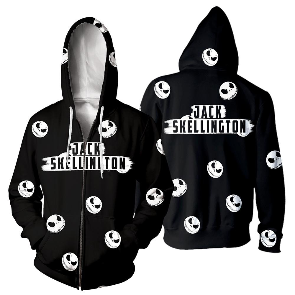 Jack Skellington And Sally Icon 3D All Over Printed Sweatshirt, Hoodie, Zip Hoodie | Fan Apparel For Men, Women