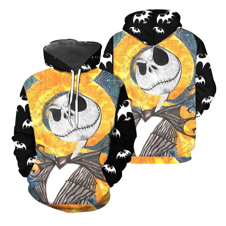 Jack Skellington The Nightmare Before Christmas 3D All Over Printed Sweatshirt, Hoodie, Zip Hoodie | Fan Apparel For Men, Women